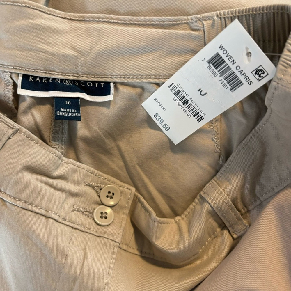 Karen Scott Women's Light Beige Comfort Waist Capri Pants NWT - Picture 8 of 11